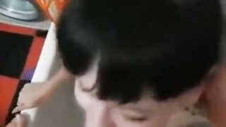 Goth Alt Girl's Sloppy Deepthroat Blowjob
