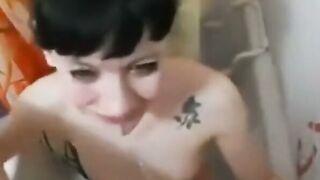 Goth Alt Girl's Sloppy Deepthroat Blowjob