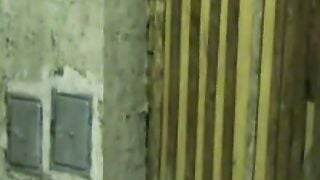 German Webcam Girl Plays with Dildo in the Basement
