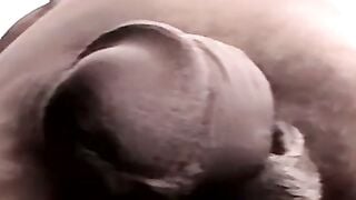 Black Amateur with Huge Cock Masturbates and Cums