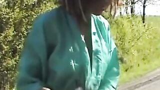 Danish Girl Anal Play in Garden - Trine