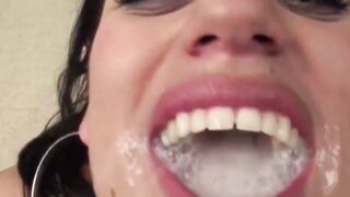 Uniformed Whores Swallow Cum in Extreme Girl-On-Girl Anal