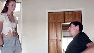 Persuaded Girlfriend Gives Oral and Breast Play
