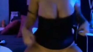 Goth Babe Rides Big Dildo on Webcam