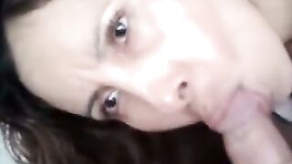 Sweet Amateur Blowjob and Cum Swallowing Close-Up
