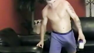 Amateur Jock With A Monstrous Penis Masturbates And Jizzes