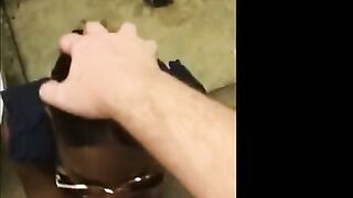 Public Blowjob on Black Tits