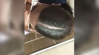 Public Blowjob on Black Tits