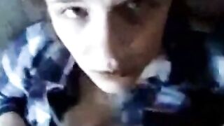 Brunette Amateur Sucks Cock Deepthroat Facial Finish