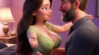 Big Breasted MILF Neighbor Seduces Lonely Husband in Bedroom