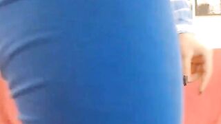 Blue Hijab Beauty from Turkey in Yoga Spandex