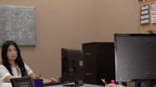 Mature TS Foxxy bangs her employee Cami Strella like a dirty boss