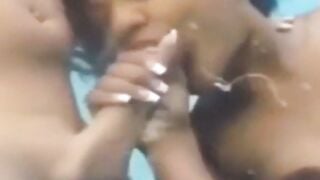 Black Beauty Blows 2 Big Cocks Underwater Hoe 2