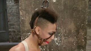 Nikki Darling Hogtied and Whipped in Mesh Bodysuit