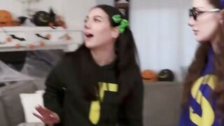 Caught Stealing Halloween Candy Teen Cosplay Gets Hard Foursome