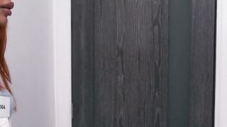 Busty Ember Snow takes tranny pounding from  Morena in wild positions