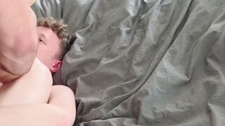 Tattooed top Aiden Tyler barebacks twink Benny Fox raw