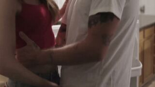 Tranny Crystal Thayer covered in cum after hardcore pounding
