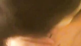Amateur Brunette Deepthroats Cock in POV Webcam Blowjob