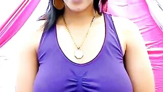 Big-Titted Black Amateur in Purple Top Webcam Show