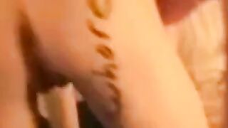 Black Amateur Double Fisting Anal on Webcam with Tattoos