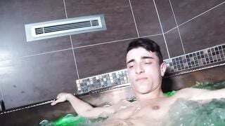Athletic Czech Boy with Abs Gets Handjob in Hot Tub Spa