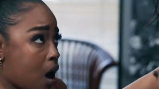 Ebony Shemale Leilani Li Sucks Destiny Mira's Cock in Office