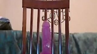 Blonde Babe Rides Dildo to Orgasm on Webcam