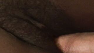 Horny Ebony Teen Gives Sloppy Interracial Blowjob and Gets Facial