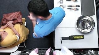 Thick Ass Latina MILF Gets Caught Stealing in Backroom