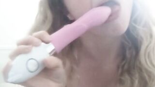 Blonde Teen with Big Natural Tits Uses Vibrator Solo