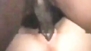 Amateur Hotwife Takes a Big Black Cock Creampie
