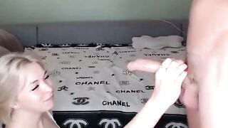 Amateur Russian Blonde Coed in Homemade DP Threesome