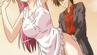Redhead college girl Hentai Double Creampie Orgy