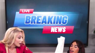 Live Broadcast Threesome: Trans Anchors Plow Female Producer