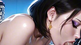 AI Penthouse Beauty with Big Tits Rides Passionately for a Creamy Facial
