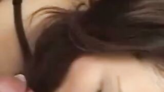 Asian Amateur Swallows Deep Throat