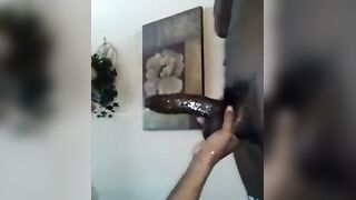 Ebony Amateur Deepthroats Thick Black Cock in Sloppy Blowjob