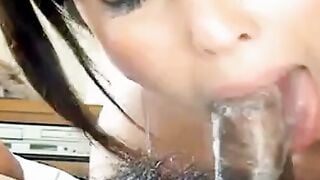Japanese Amateur Gives Deep Throat and Swallows Cum
