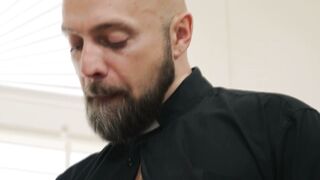 Hairy DILF Priest Takes Petite Twink's Ass
