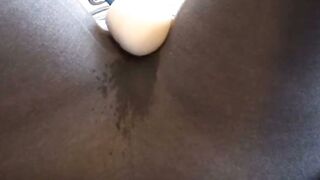 Black Panties Close Up with Hand and White Glove