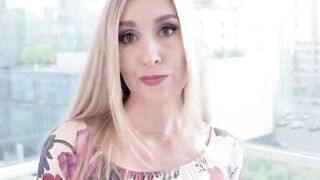 Blonde with Key Tattoo Gets Doggy Style on Bed and in Kitchen