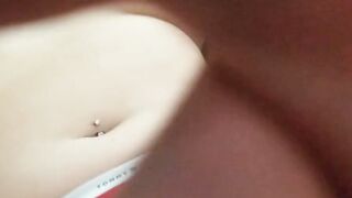 Red Thong Tease: Hand Pulling Fabric to Reveal Pussy