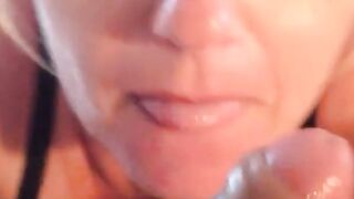 Beautiful Amateur Deepthroats Cock for Cumshot and Orgasm