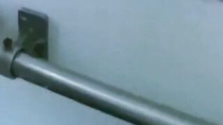 Chinese MILF Sucks Cock in Train Washroom & Shows Upside Down Pussy