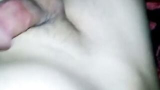 Brunette Amateur Sucks Small Cock on Blue Bed