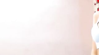 Klara: Blonde Swede Strips in White Panties for Cash