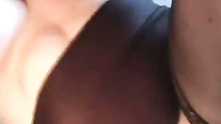 German BBW with Huge Natural Tits in Black Lace Bra