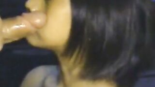 Asian Brunette Amateur Deepthroats Cock with Wet Lips