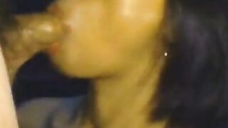 Asian Brunette Amateur Deepthroats Cock with Wet Lips